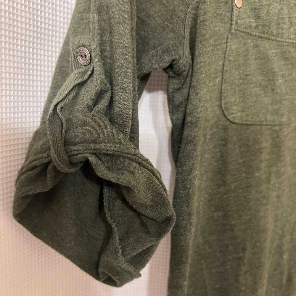 Henley short sleeve 90s Joey potter Dawson creek fashion Mosscore size medium - Picture 3 of 5